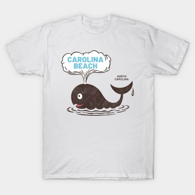 Carolina Beach, NC Summertime Vacationing Whale Spout T-Shirt by Contentarama